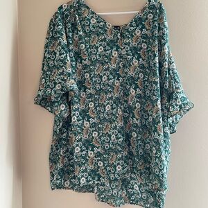 Floral Green Women's Top
